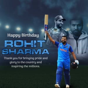 Rohit Sharma Birthday marketing flyer