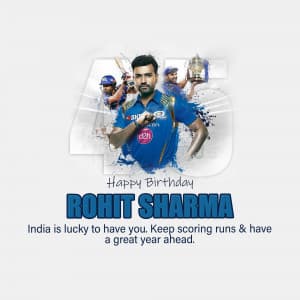 Rohit Sharma Birthday whatsapp status poster