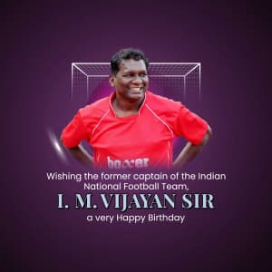 I.M. Vijayan Birthday event advertisement