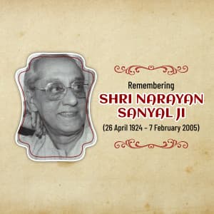 Narayan Sanyal Jayanti marketing flyer