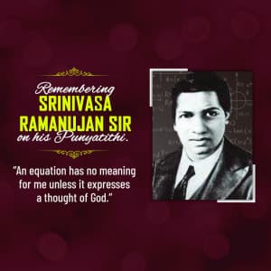 Srinivasa Ramanujan Punyatithi marketing flyer