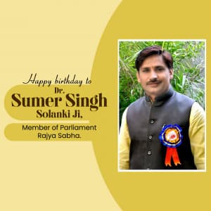 Dr. Sumer Singh Solanki Birthday event advertisement