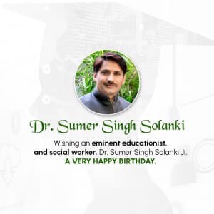 Dr. Sumer Singh Solanki Birthday poster