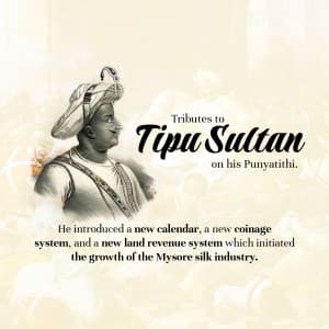 Tipu Sultan Punyatithi greeting image