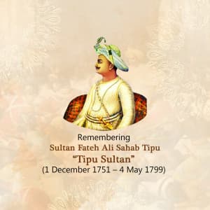 Tipu Sultan Punyatithi marketing poster