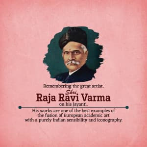 Raja Ravi Varma Jayanti event advertisement