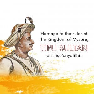 Tipu Sultan Punyatithi marketing flyer