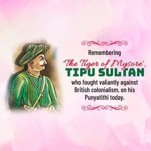 Tipu Sultan Punyatithi creative image