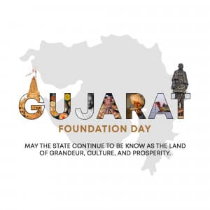 Gujarat Foundation  Day marketing poster