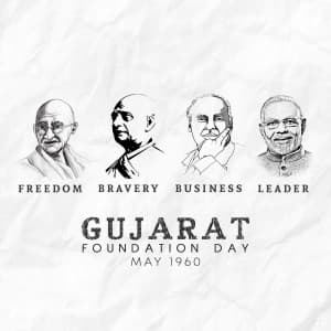 Gujarat Foundation  Day whatsapp status poster