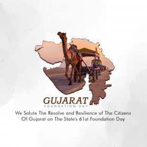 Gujarat Foundation  Day Facebook Poster