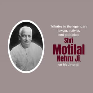 Motilal Nehru Jayanti marketing poster