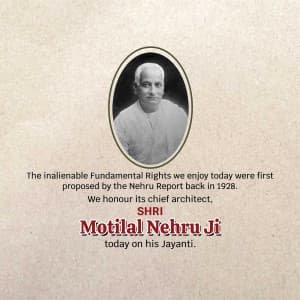 Motilal Nehru Jayanti marketing flyer