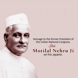 Motilal Nehru Jayanti whatsapp status poster