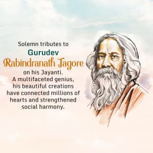 Rabindranath Tagore Jayanti greeting image