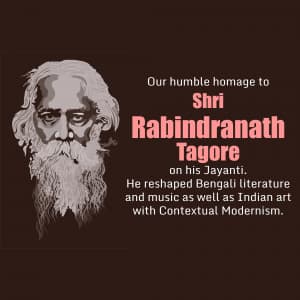Rabindranath Tagore Jayanti whatsapp status poster