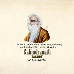 Rabindranath Tagore Jayanti Facebook Poster