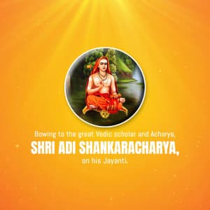 Shankaracharya Jayanti whatsapp status poster