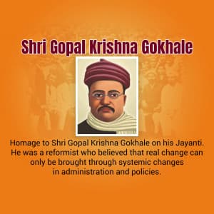 Gopal Krishna Gokhale Jayanti graphic