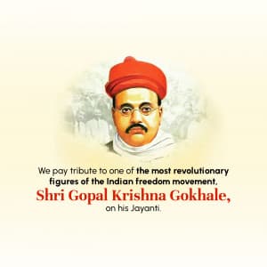 Gopal Krishna Gokhale Jayanti Facebook Poster