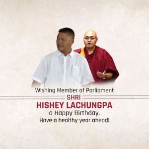 Hishey Lachungpa Birthday event advertisement