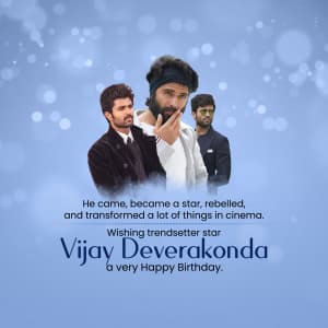 Vijay Deverakonda Birthday event advertisement