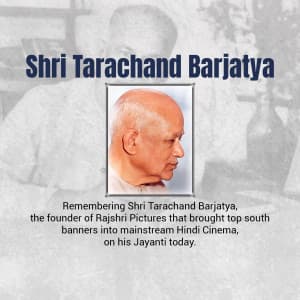 Tarachand Barjatya Jayanti ad post