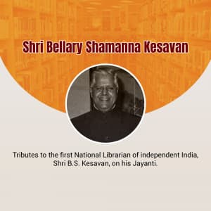 Bellary Shamanna Kesavan Jayanti poster Maker
