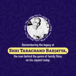 Tarachand Barjatya Jayanti marketing flyer