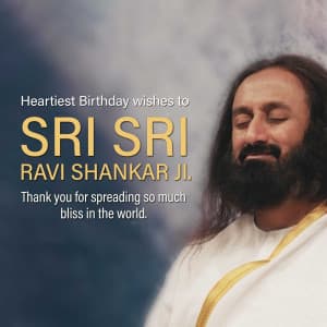 Sri Sri Ravi Shankar Birthday marketing flyer