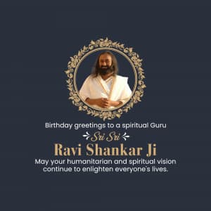 Sri Sri Ravi Shankar Birthday Facebook Poster