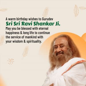 Sri Sri Ravi Shankar Birthday Instagram Post