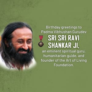 Sri Sri Ravi Shankar Birthday poster Maker