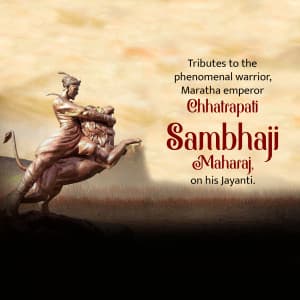 Chhatrapati Sambhaji Maharaj Jayanti marketing poster