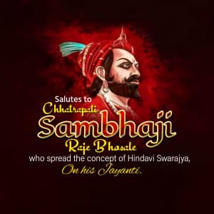 Chhatrapati Sambhaji Maharaj Jayanti marketing flyer