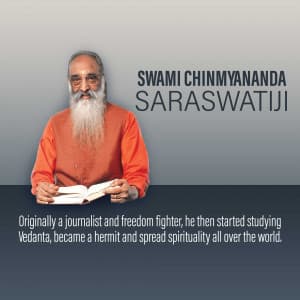 Swami Chinmayananda Saraswati Jayanti advertisement banner