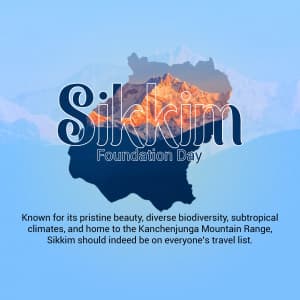 Sikkim Foundation Day greeting image