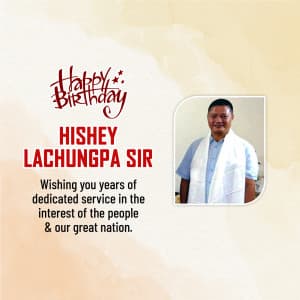 Hishey Lachungpa Birthday event poster