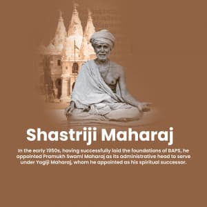 Shastriji Maharaj Punyatithi whatsapp status poster