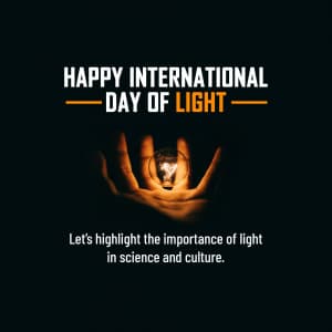 International Day of Light whatsapp status poster