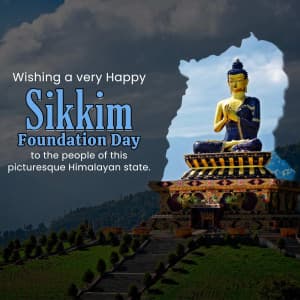 Sikkim Foundation Day whatsapp status poster