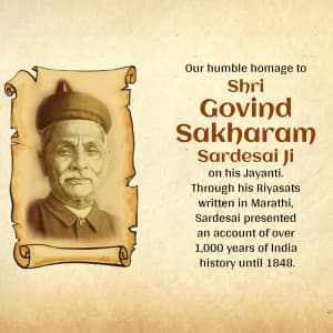 Govind Sakharam Sardesai Jayanti graphic