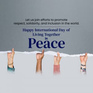 International Day of Living Together in Peace whatsapp status poster