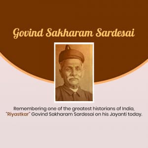 Govind Sakharam Sardesai Jayanti marketing flyer