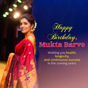 Mukta Barve Birthday marketing poster