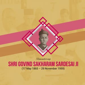 Govind Sakharam Sardesai Jayanti whatsapp status poster