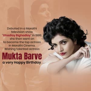 Mukta Barve Birthday whatsapp status poster