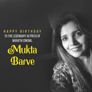 Mukta Barve Birthday Facebook Poster