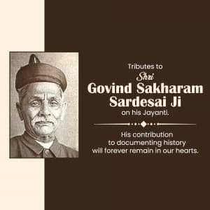 Govind Sakharam Sardesai Jayanti event advertisement