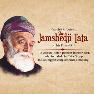 Jamsetji Tata Punyatithi whatsapp status poster